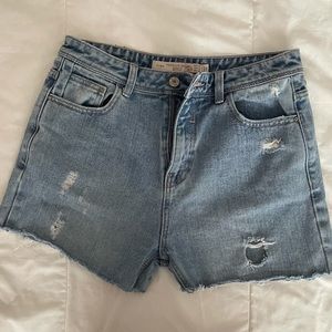 Zara light wash cutoff denim shorts